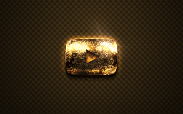 thumb2-youtube-gold-logo-creative-art-gold-texture-brown-carbon-fiber-texture-youtube-gold-emblem